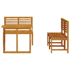 Garden Bistro Set 3 pcs Brown Solid Acacia Wood
