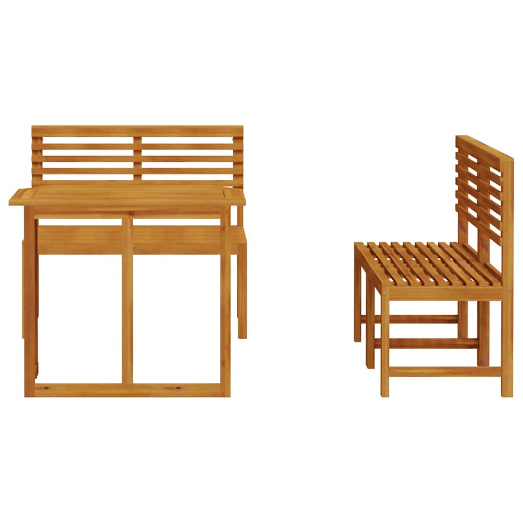 Garden Bistro Set 3 pcs Brown Solid Acacia Wood