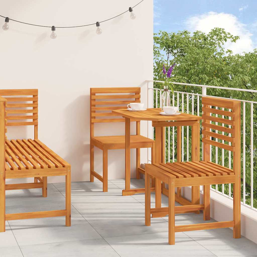 Garden Bistro Set 5 pcs Brown Solid Acacia Wood
