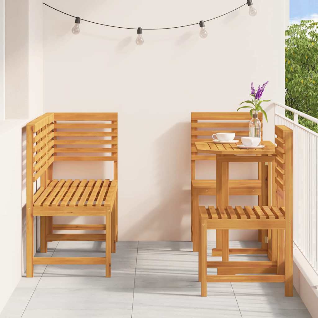 Garden Bistro Set 5 pcs Brown Solid Acacia Wood