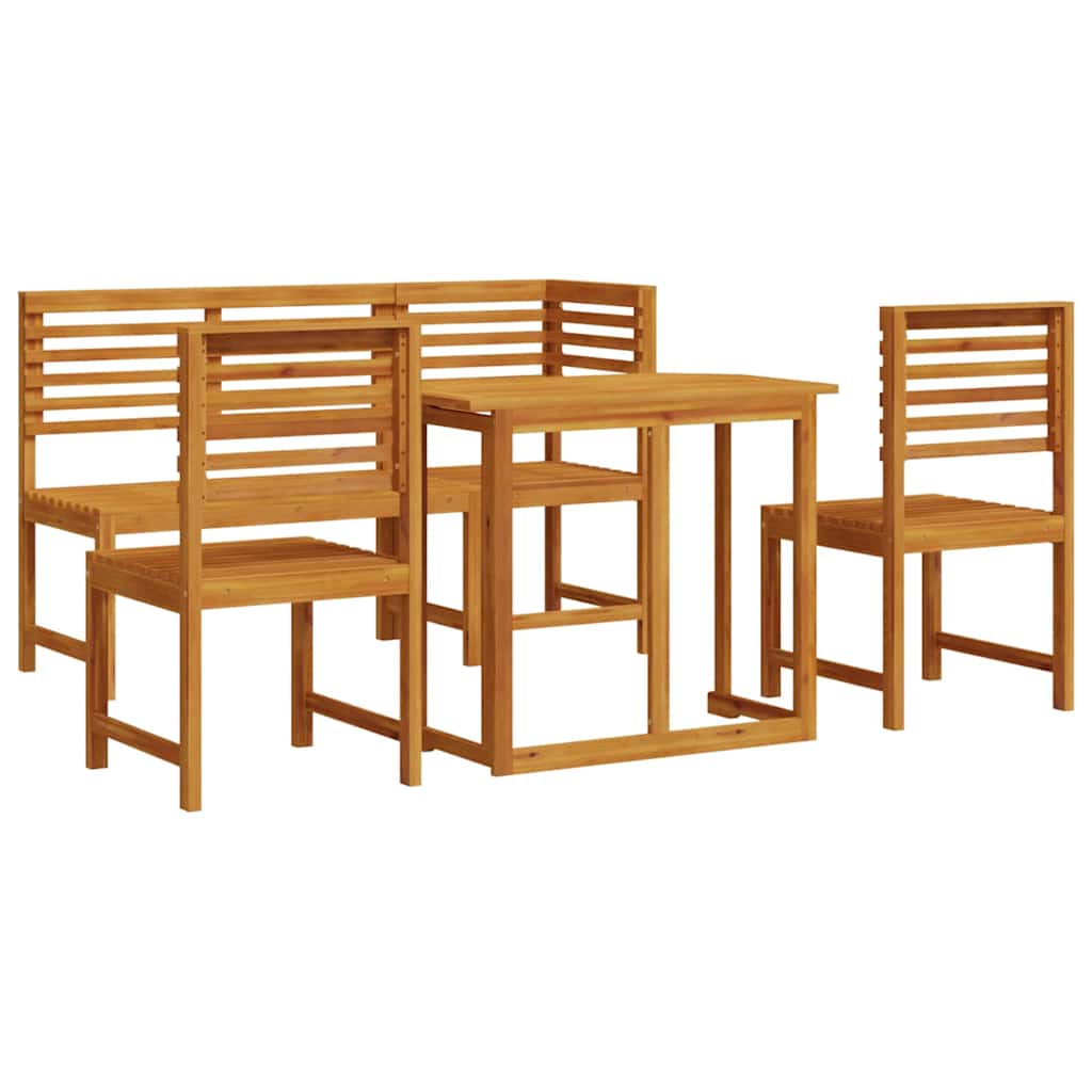Garden Bistro Set 5 pcs Brown Solid Acacia Wood