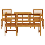 Garden Bistro Set 5 pcs Brown Solid Acacia Wood