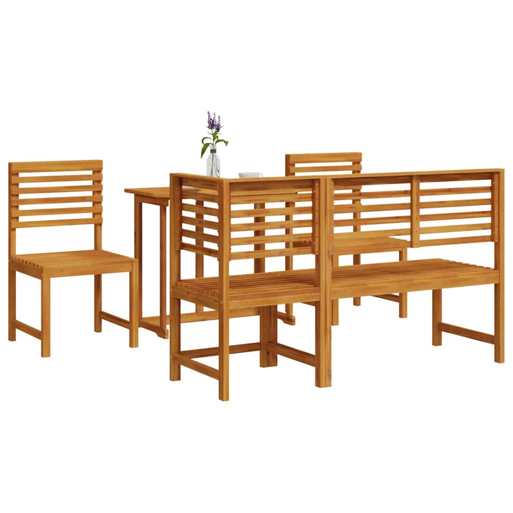 Garden Bistro Set 5 pcs Brown Solid Acacia Wood