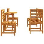Garden Bistro Set 5 pcs Brown Solid Acacia Wood