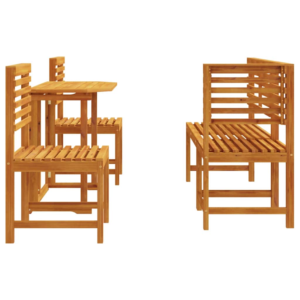 Garden Bistro Set 5 pcs Brown Solid Acacia Wood