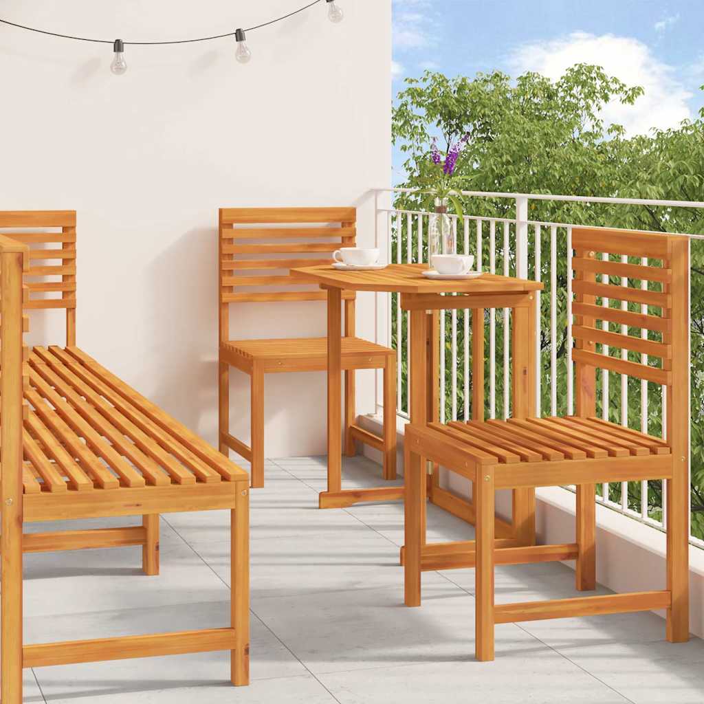 Garden Bistro Set 6 pcs Brown Solid Acacia Wood