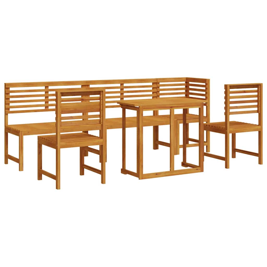 Garden Bistro Set 6 pcs Brown Solid Acacia Wood