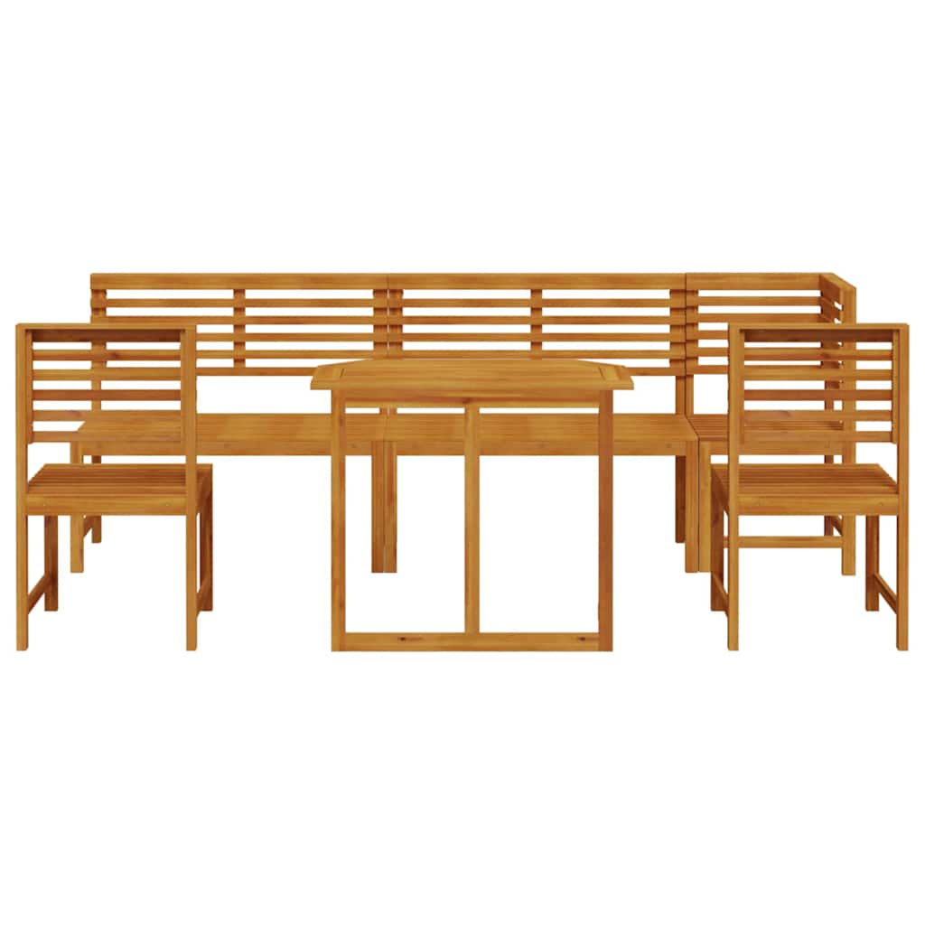 Garden Bistro Set 6 pcs Brown Solid Acacia Wood