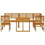 Garden Bistro Set 6 pcs Brown Solid Acacia Wood