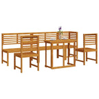 Garden Bistro Set 6 pcs Brown Solid Acacia Wood