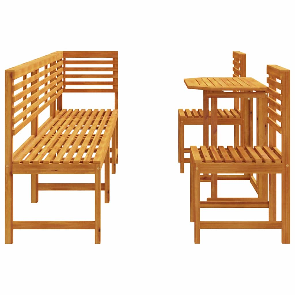 Garden Bistro Set 6 pcs Brown Solid Acacia Wood