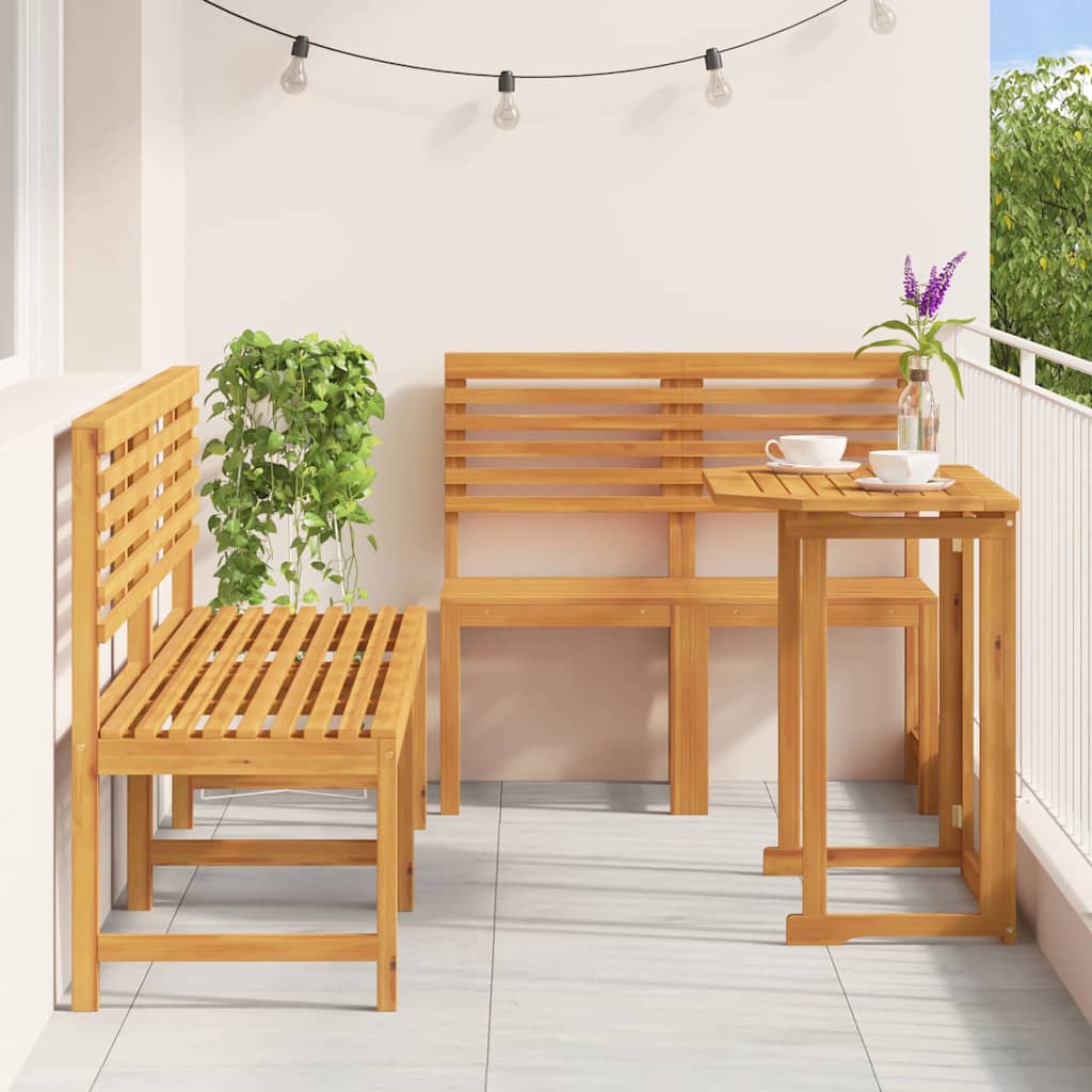 Garden Bistro Set 5 pcs Brown Solid Acacia Wood