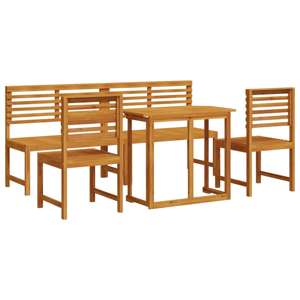 Garden Bistro Set 5 pcs Brown Solid Acacia Wood