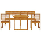 Garden Bistro Set 5 pcs Brown Solid Acacia Wood