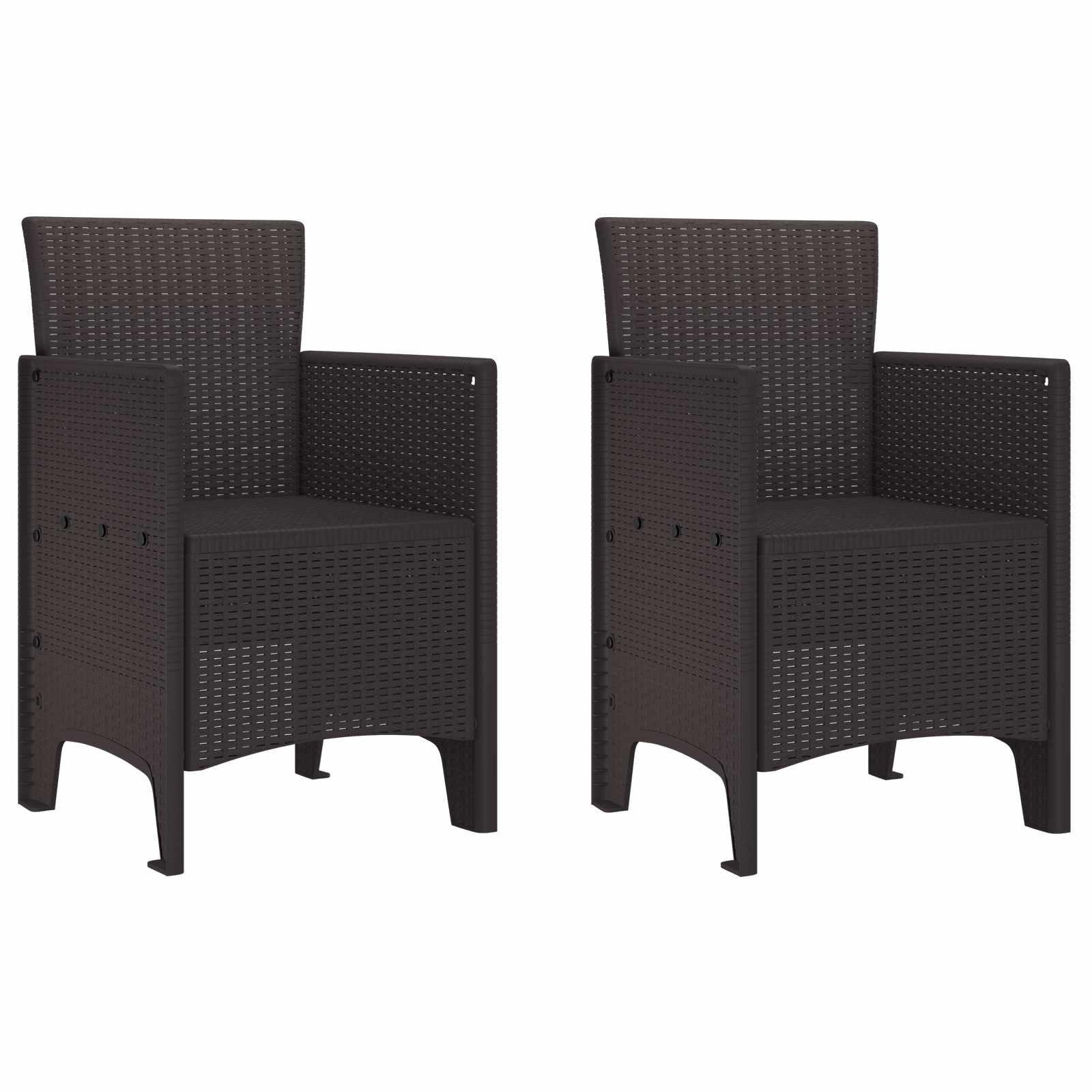 Garden Chair 2 pcs Brown 53 x 49 x 85 cm Polypropylene