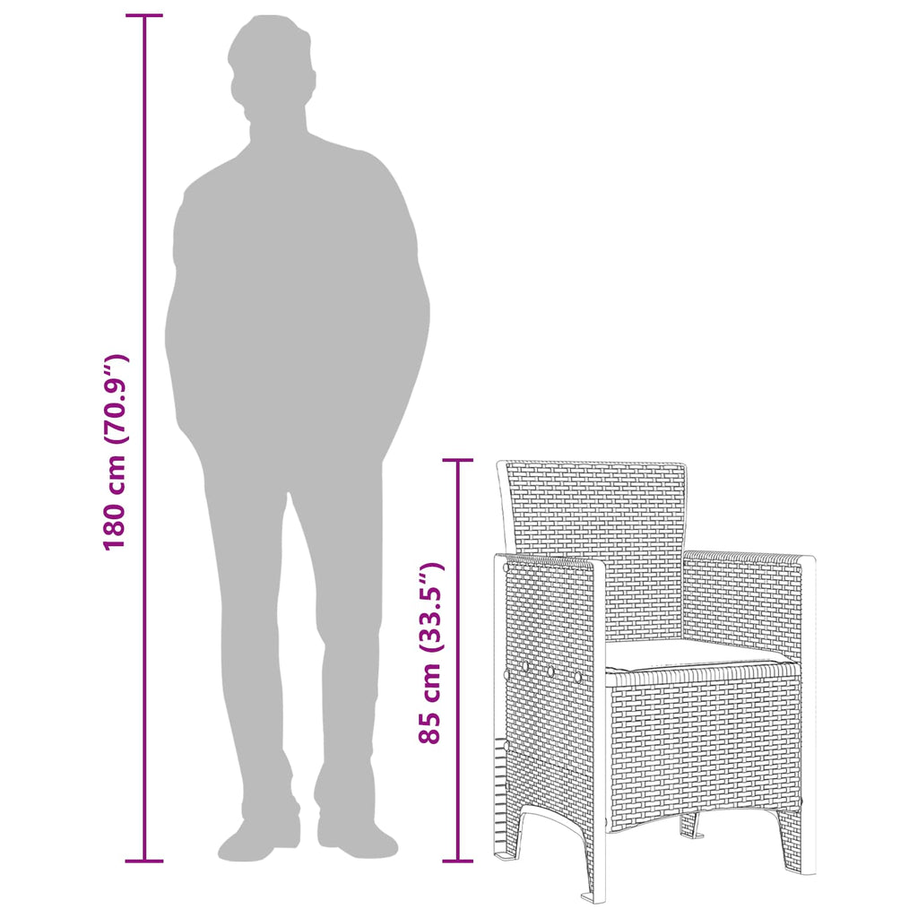 Garden Chair 2 pcs White 53 x 49 x 85 cm Polypropylene