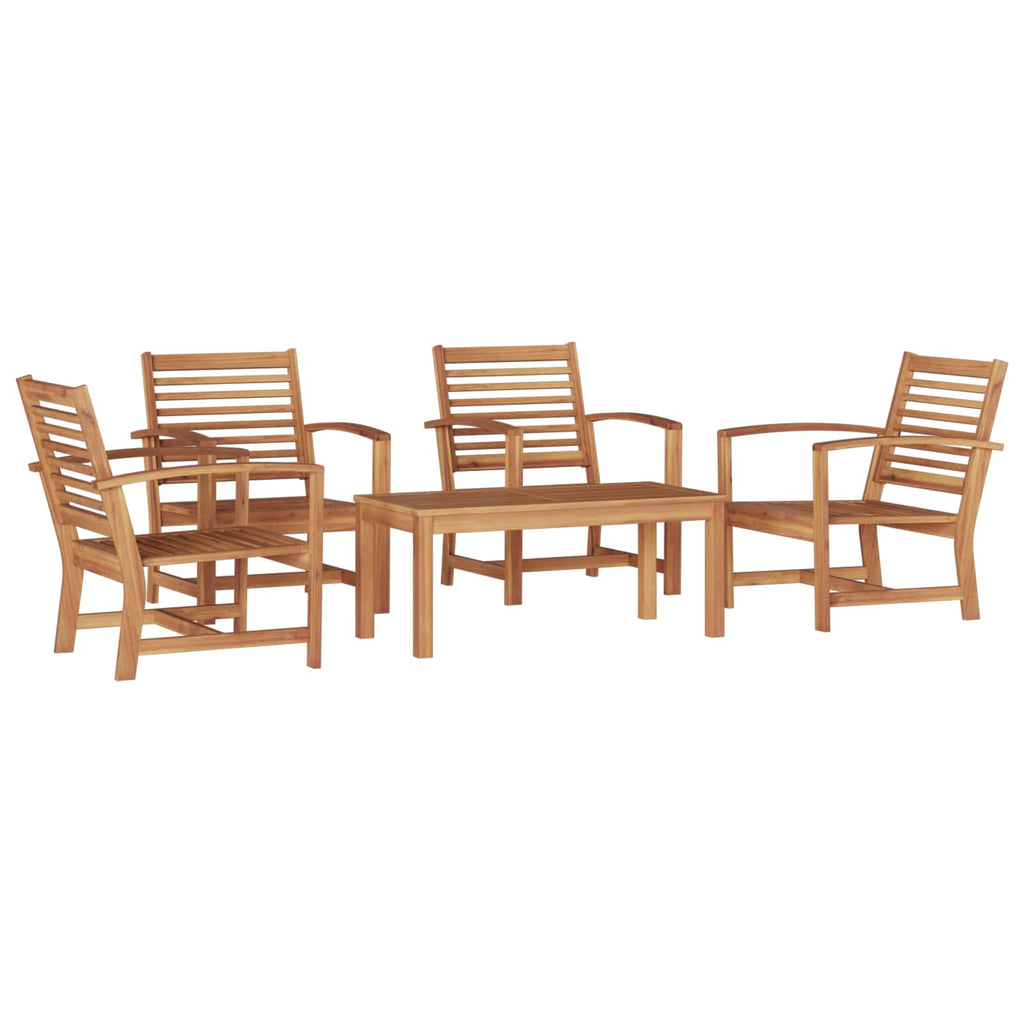 Garden Sofa Set 5 pcs Natural Solid Teak Wood