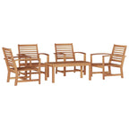 Garden Sofa Set 5 pcs Natural Solid Teak Wood