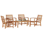 Garden Sofa Set 5 pcs Natural Solid Teak Wood