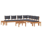 Garden Sofa Set 3 pcs Brown and Grey