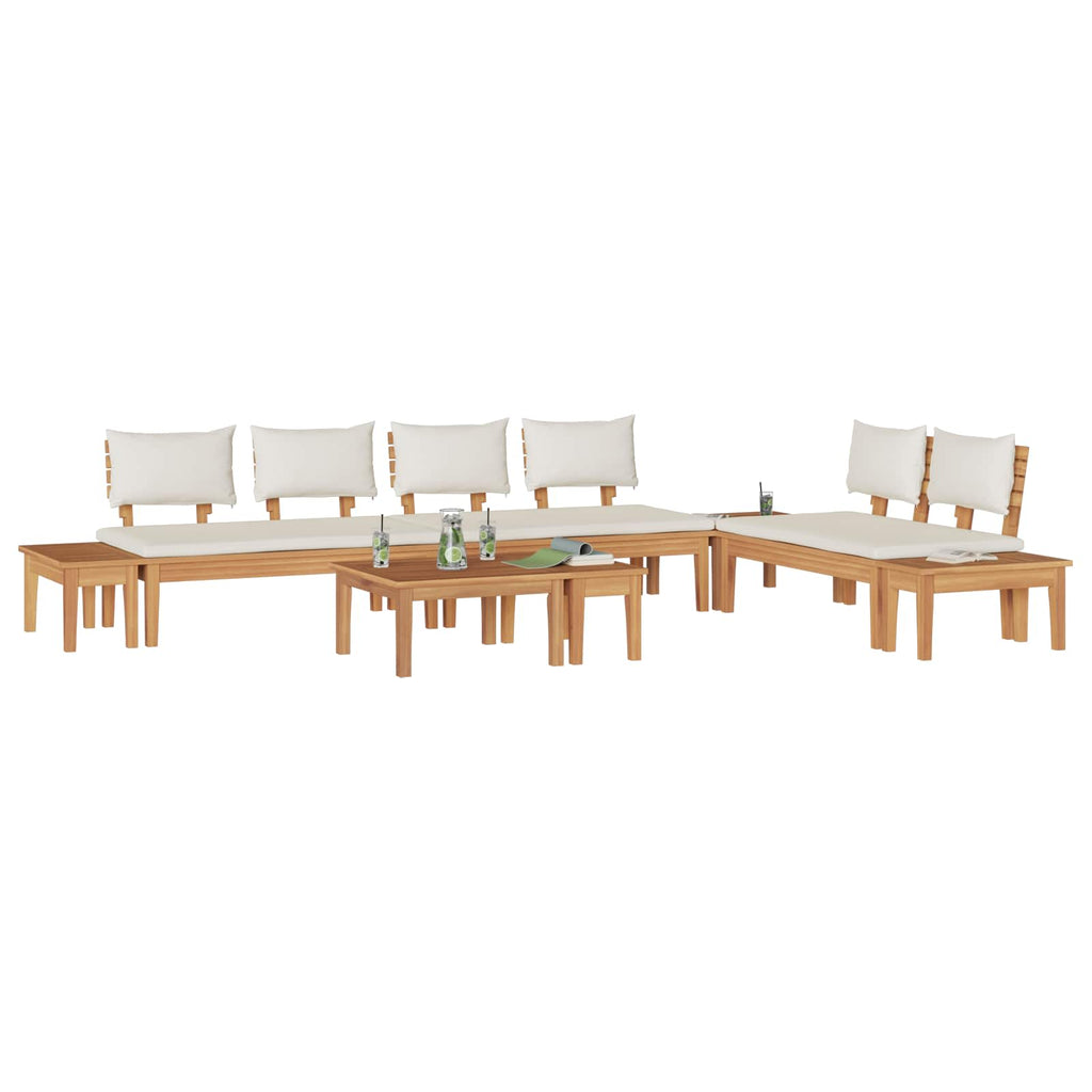 Garden Sofa Set 5 pcs Brown and Cream