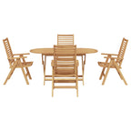 Garden Dining Set 5 pcs Brown Solid Teak Wood