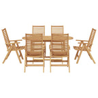 Garden Dining Set 7 pcs Brown Solid Teak Wood