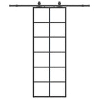 Sliding Door with Hardware Set Black 76x205 cm ESG Glass