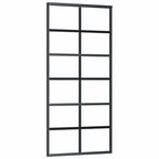 Sliding Door with Hardware Set Black 90x205 cm ESG Glass
