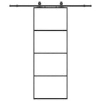 Sliding Door with Hardware Set Black 76x205 cm ESG Glass