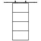 Sliding Door with Hardware Set Black 90x205 cm ESG Glass
