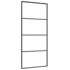 Sliding Door with Hardware Set Black 90x205 cm ESG Glass