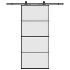 Sliding Door with Hardware Set Black 90x205 cm ESG Glass
