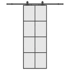 Sliding Door with Hardware Set Black 76x205 cm ESG Glass