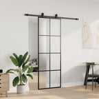 Sliding Door with Hardware Set Black 76x205 cm ESG Glass