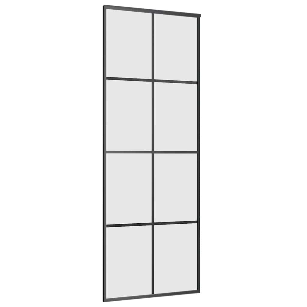 Sliding Door with Hardware Set Black 76x205 cm ESG Glass