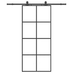 Sliding Door with Hardware Set Black 90x205 cm ESG Glass