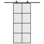 Sliding Door with Hardware Set Black 90x205 cm ESG Glass