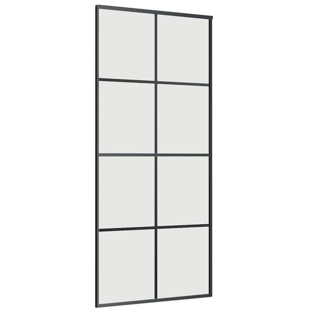 Sliding Door with Hardware Set Black 90x205 cm ESG Glass
