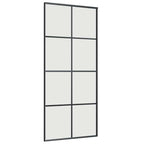 Sliding Door with Hardware Set Black 90x205 cm ESG Glass