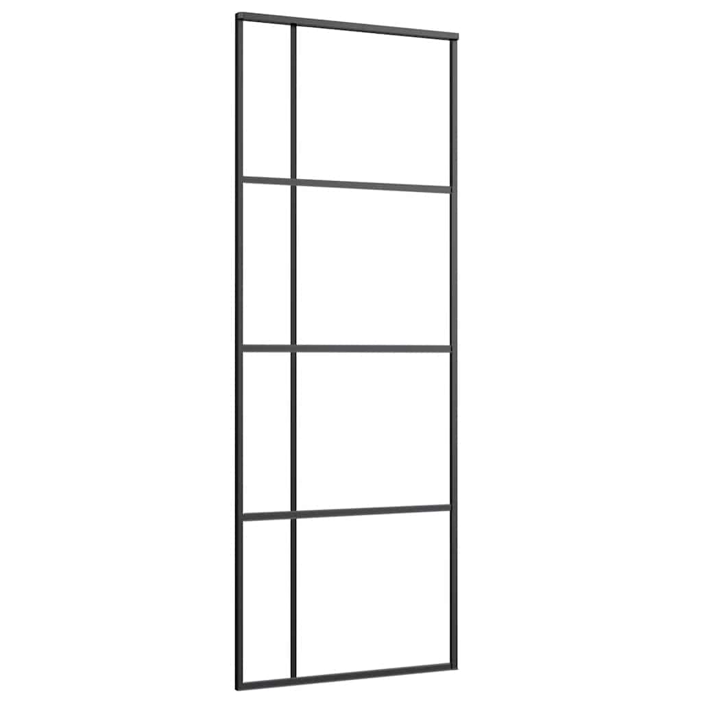Sliding Door with Hardware Set Black 76x205 cm ESG Glass