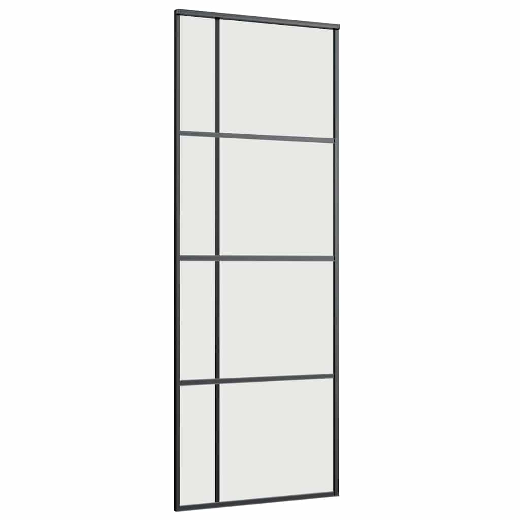 Sliding Door with Hardware Set Black 76x205 cm ESG Glass