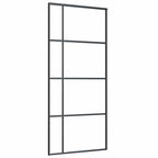 Sliding Door with Hardware Set Black 90x205 cm ESG Glass