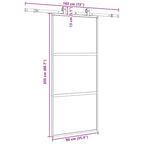 Sliding Door with Hardware Set Black 90x205 cm Tempered Glass