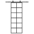 Sliding Door with Hardware Set Black 76x205 cm ESG Glass