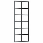 Sliding Door with Hardware Set Black 76x205 cm ESG Glass
