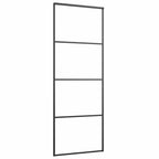 Sliding Door with Hardware Set Black 76x205 cm ESG Glass
