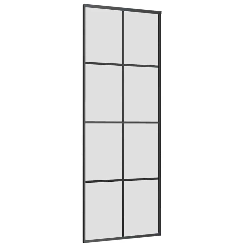 Sliding Door with Hardware Set Black 76x205 cm ESG Glass