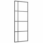 Sliding Door with Hardware Set Black 76x205 cm ESG Glass