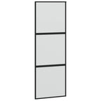 Sliding Door with Hardware Set Black 76x205 cm Tempered Glass